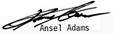 SAnsel Adams signature